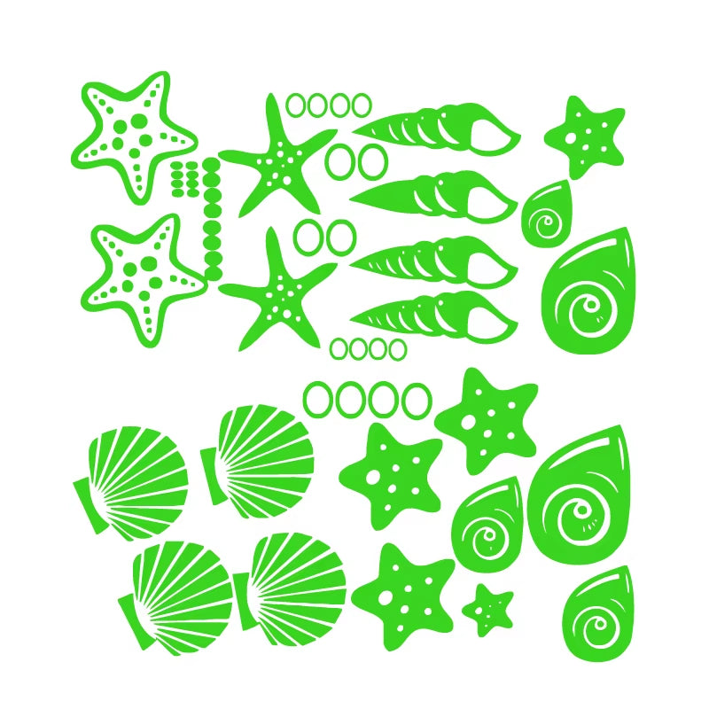 Beach Themed Room Decor - Set of 30 Fancy Sea Beach Shell Wall Decals , Vinyl Sea Shell Wall Stickers 