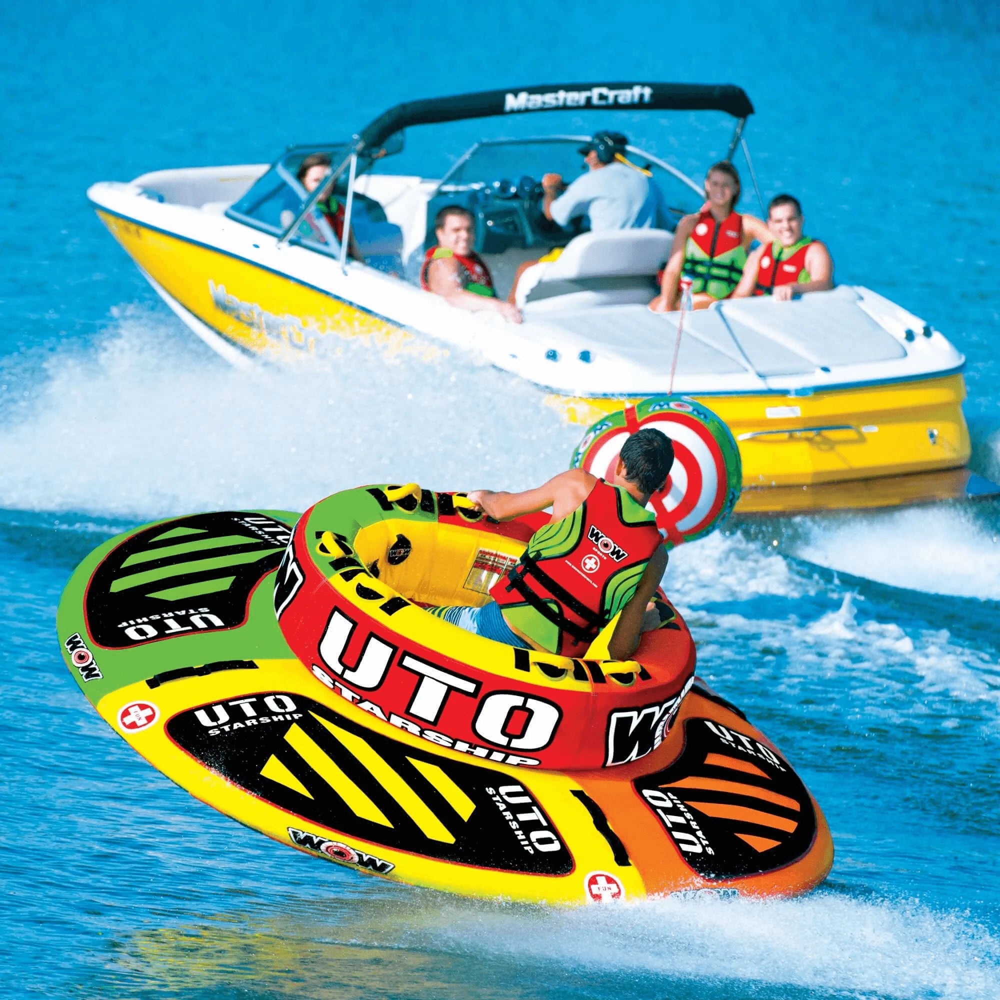 WOW Watersports UTO Starship up to 5 Person Towable with outside Deck