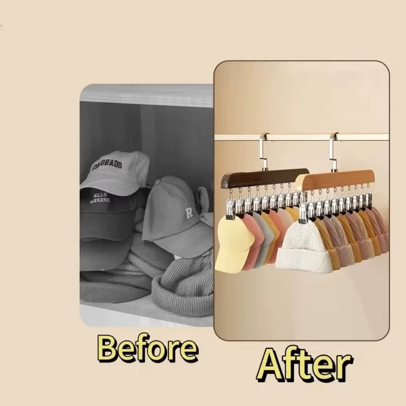 Portable 10-Clip Hanger – Space-Saving Organizer for Hats, Socks & More