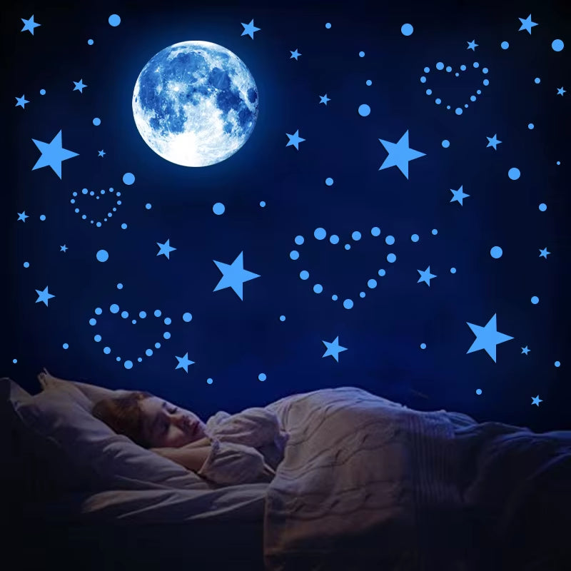Glow-in-the-Dark Stars & Earth Wall Stickers