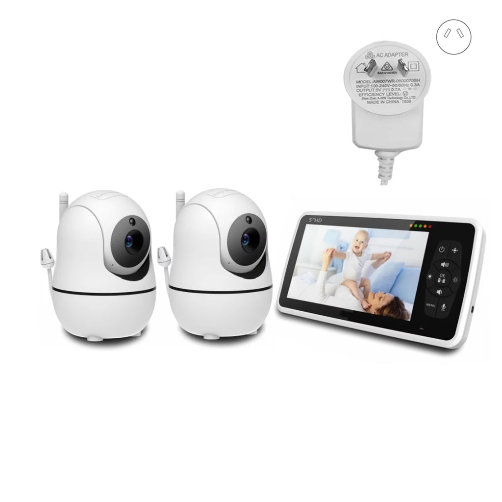 5” Baby Monitor – 2 Cameras, 1000ft Range, Night Vision, 2-Way Audio & Temp Sensor