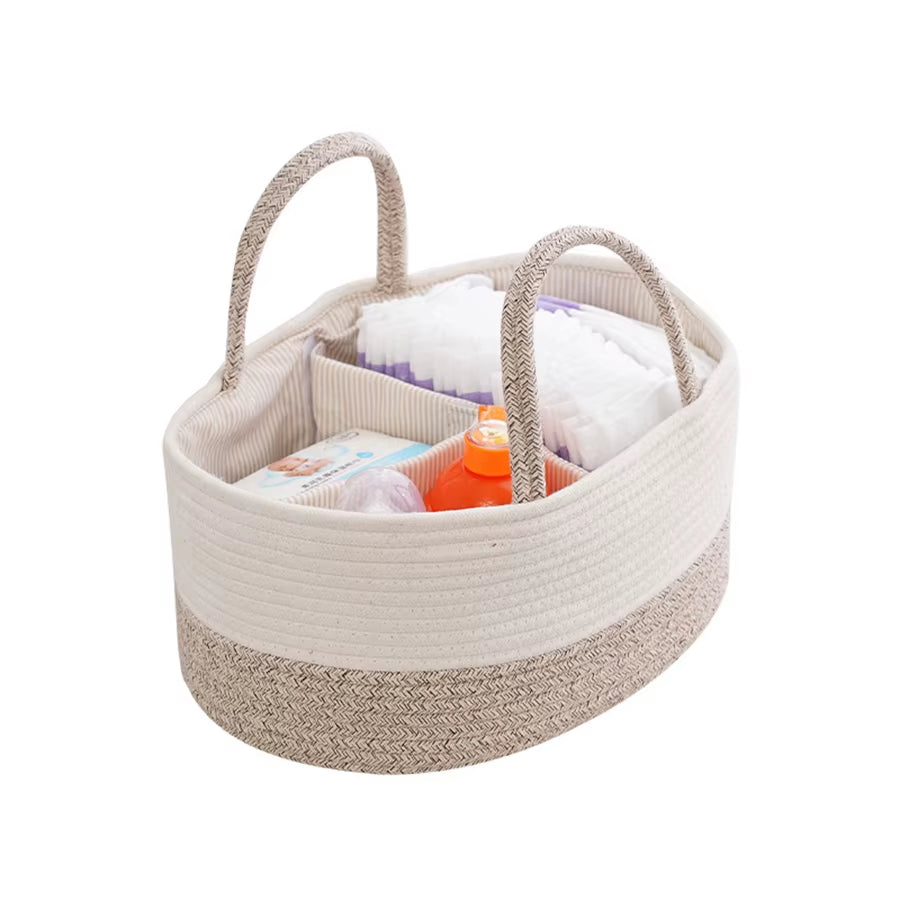 Multi-Use Diaper Bag & Organizer – Portable Cotton Rope Storage for Mom & Baby