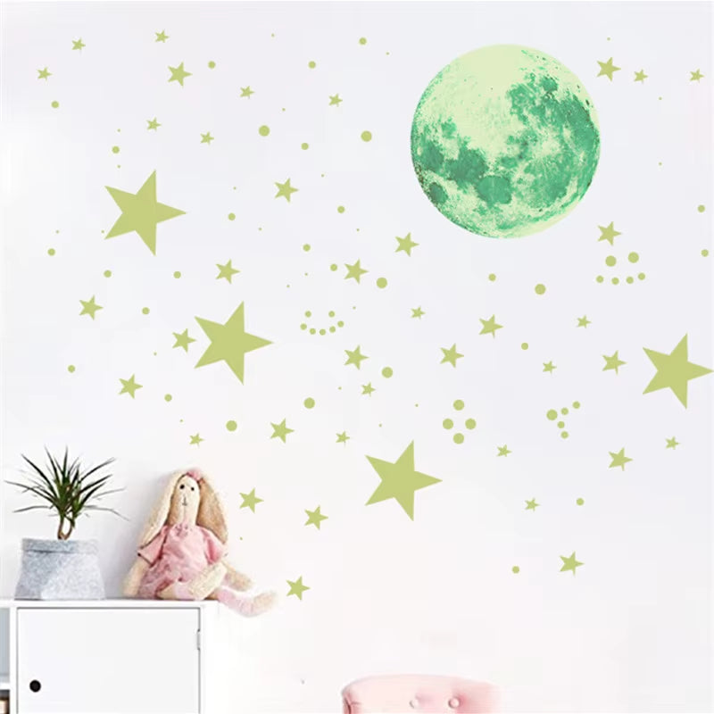 Glow-in-the-Dark Stars & Earth Wall Stickers