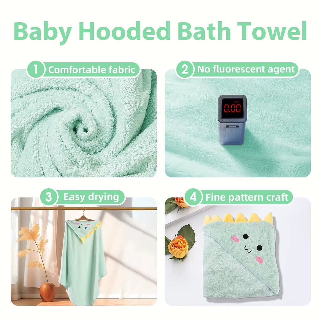 2-Pack Hooded Baby Towels – Soft, Cozy & Grow-With-Me Size (32x32”)