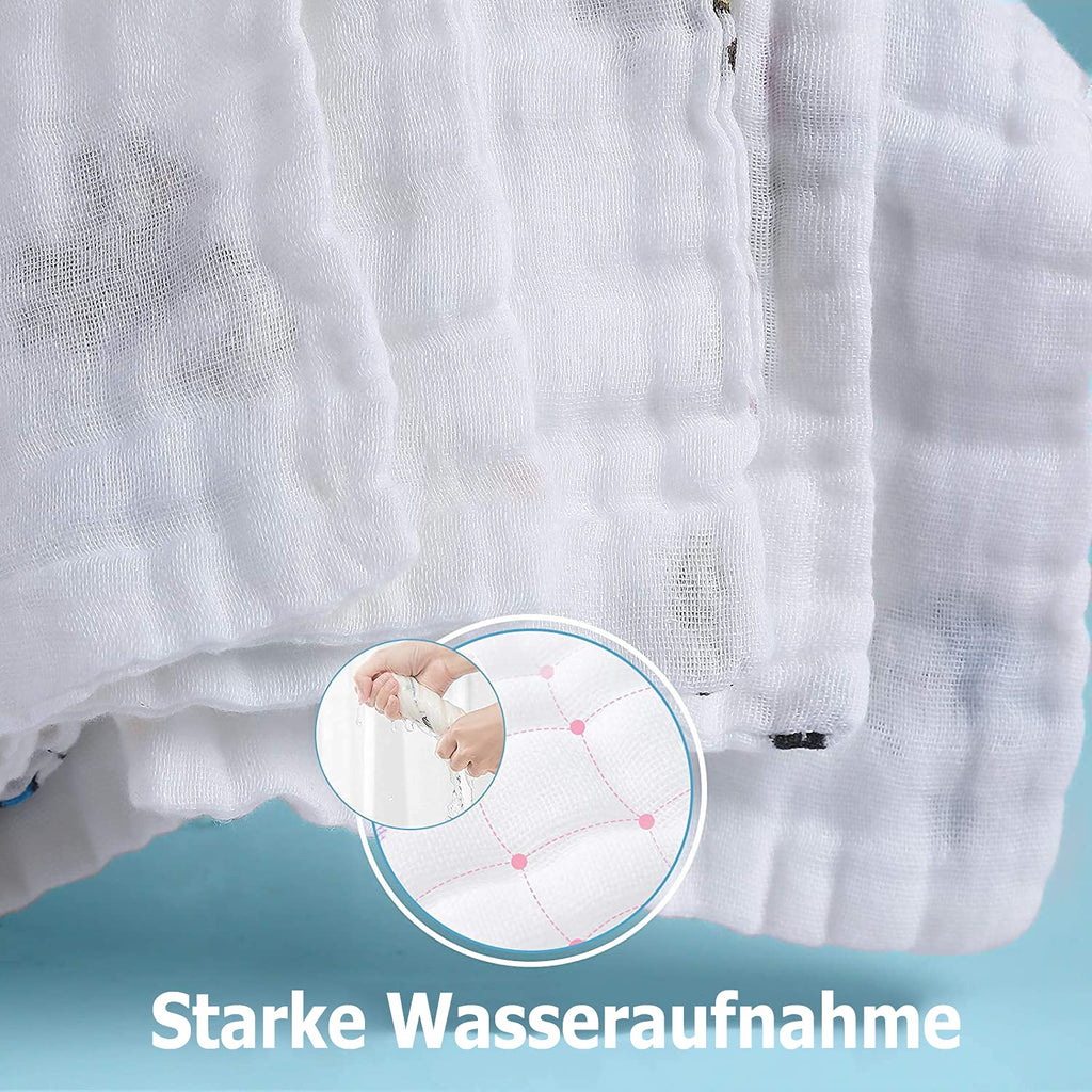 10-Pack Muslin Baby Washcloths – Ultra-Soft for Sensitive Skin