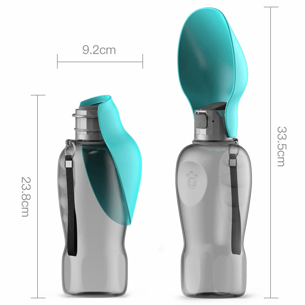 800ML Portable Dog Water Bottle for Large Breeds – Leakproof, Foldable Travel Bowl for Outdoor Adventures