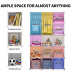 Baby Wardrobe, Modular Kids Dresser,Children Nursery Closet Organizer, 15 Cubes with Hanging Rods,Bedroom,Boys and Girls Storage