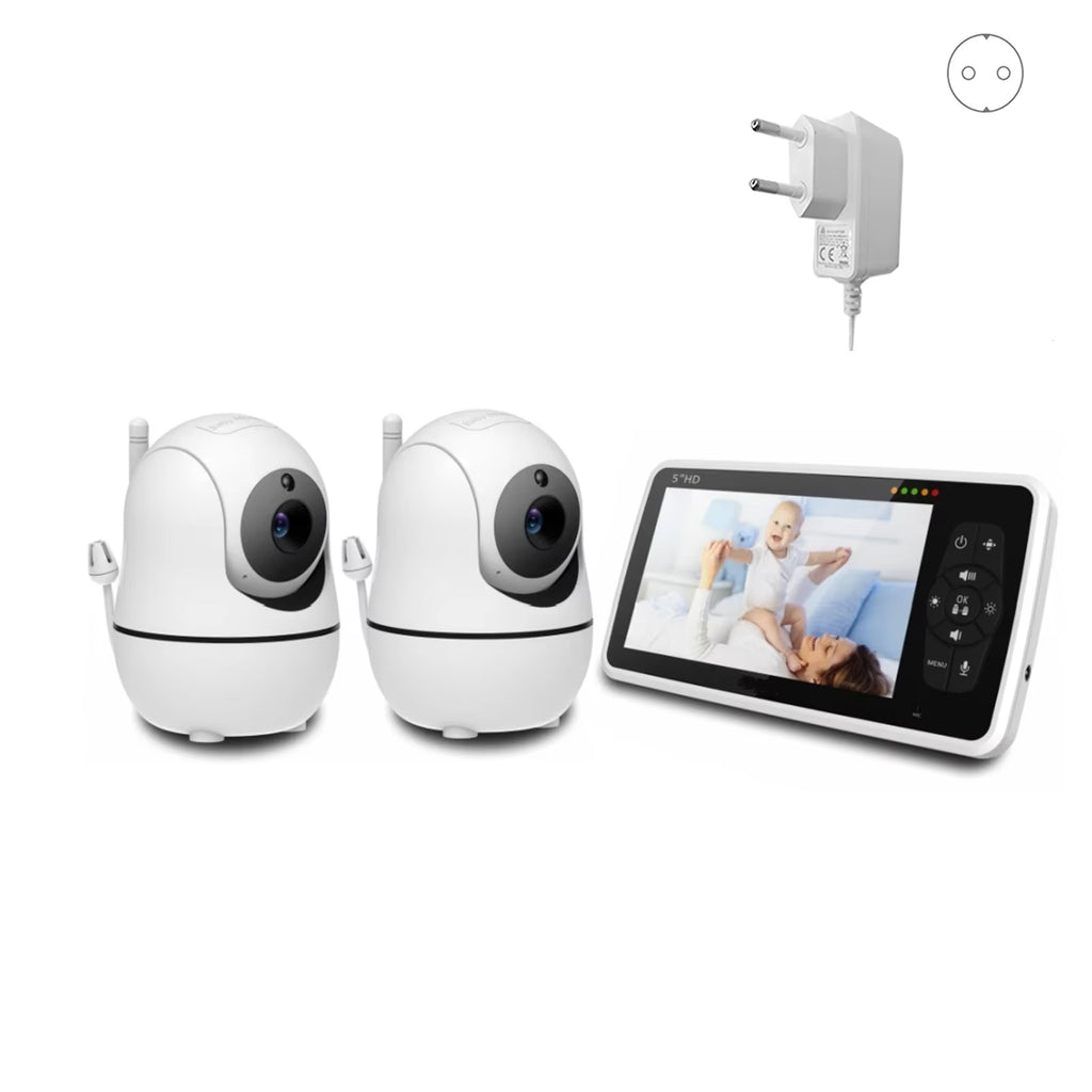 5” Baby Monitor – 2 Cameras, 1000ft Range, Night Vision, 2-Way Audio & Temp Sensor
