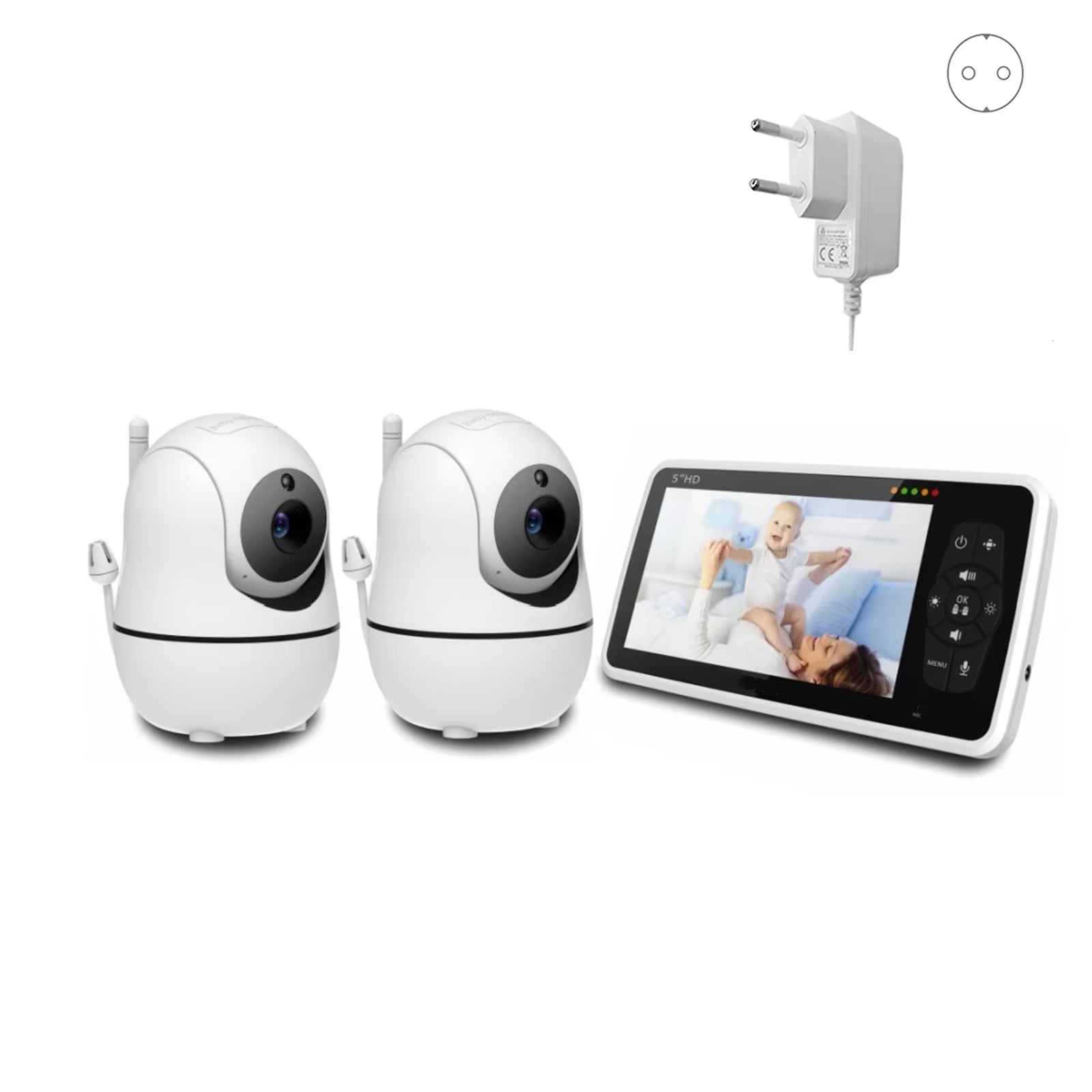 5” Baby Monitor – 2 Cameras, 1000ft Range, Night Vision, 2-Way Audio & Temp Sensor