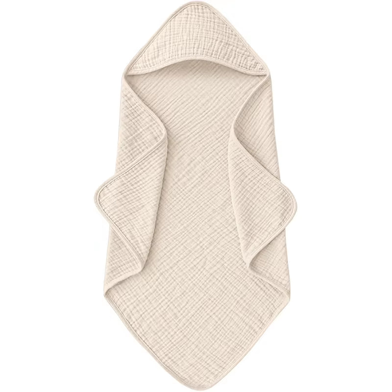 Muslin Hooded Baby Towel – Ultra-Soft, Lightweight & Absorbent (30x30”)