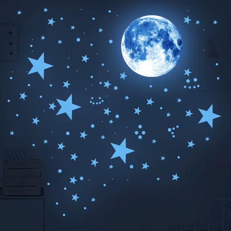 Glow-in-the-Dark Stars & Earth Wall Stickers