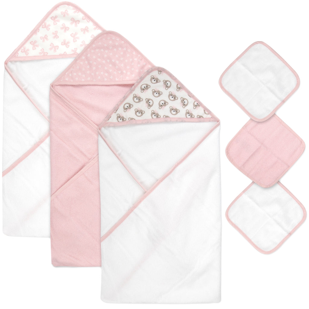 6-Piece Hooded Baby Towel & Washcloth Set – Ultra-Soft, Cozy & Adorably Sweet