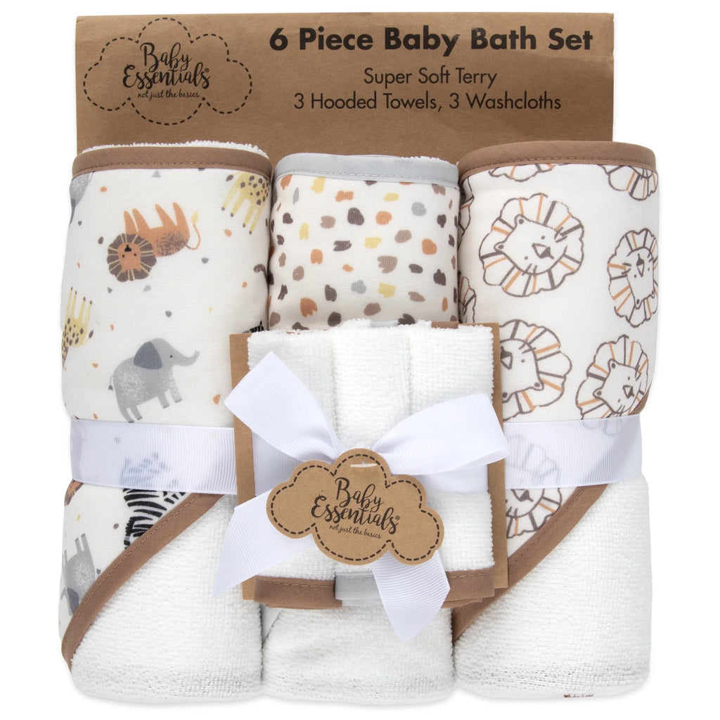 6-Piece Hooded Baby Towel & Washcloth Set – Soft, Cozy & Adorably Fun