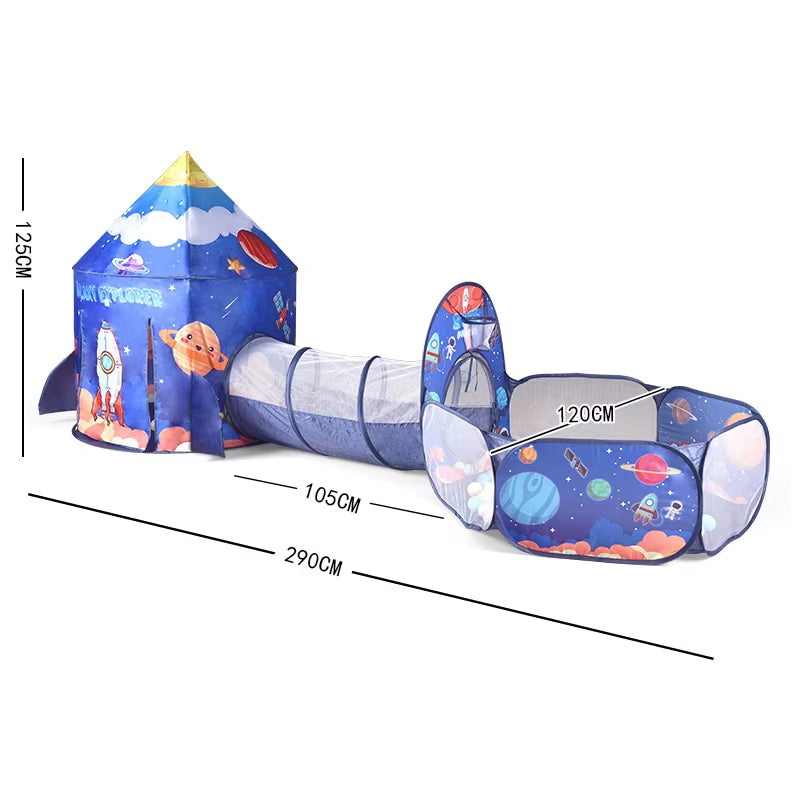 3 Pcs/Set Children'S Tent Tipi Ball Pool for Kids Portable Baby Wigwam Playhouse with Crawling Tunnel Baby Ocean Ball Pit Teepee