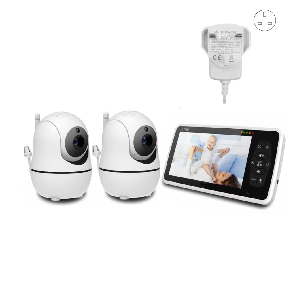 5” Baby Monitor – 2 Cameras, 1000ft Range, Night Vision, 2-Way Audio & Temp Sensor