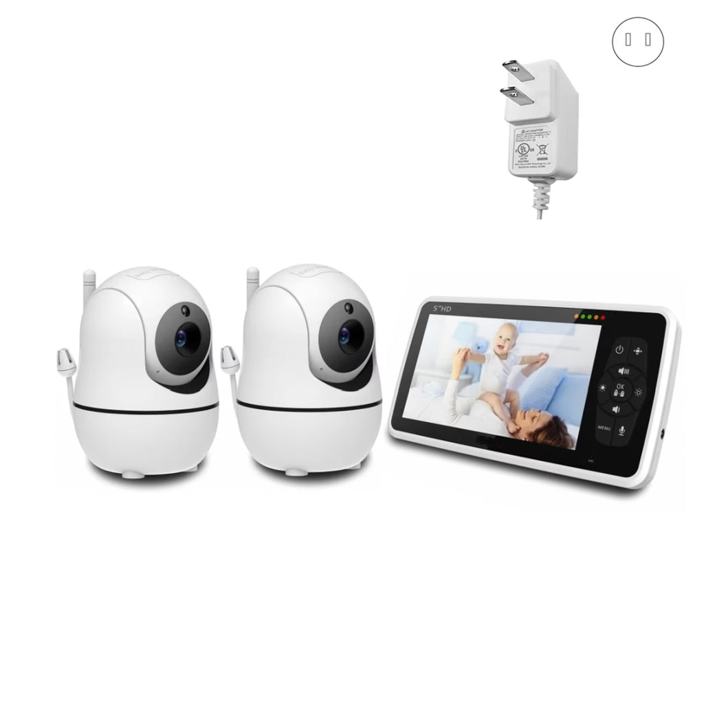 5” Baby Monitor – 2 Cameras, 1000ft Range, Night Vision, 2-Way Audio & Temp Sensor