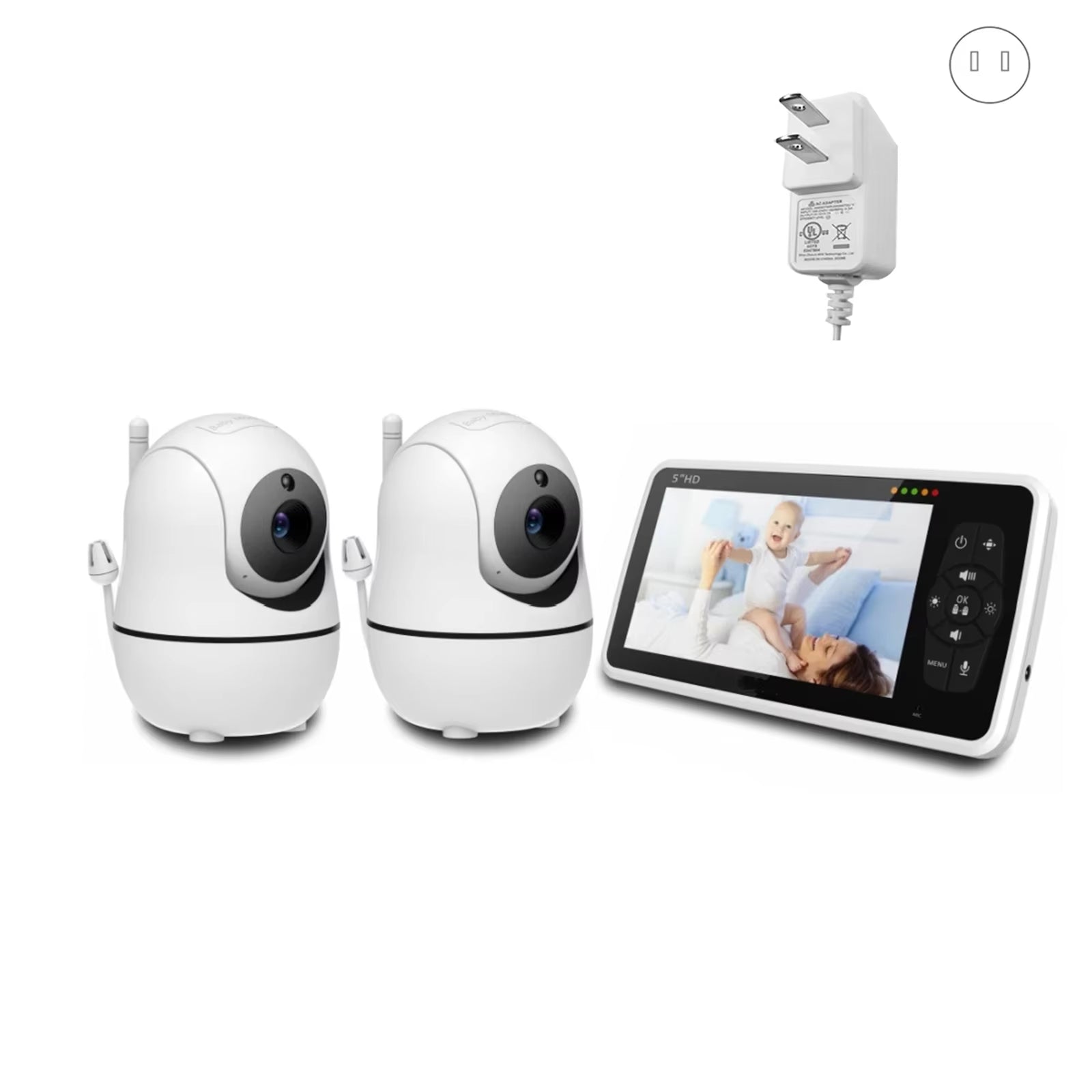 5” Baby Monitor – 2 Cameras, 1000ft Range, Night Vision, 2-Way Audio & Temp Sensor