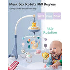 Musical Crib Mobile – Lights, Projection & Remote Control for Soothing Sleep