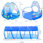 3 Pcs/Set Children'S Tent Tipi Ball Pool for Kids Portable Baby Wigwam Playhouse with Crawling Tunnel Baby Ocean Ball Pit Teepee
