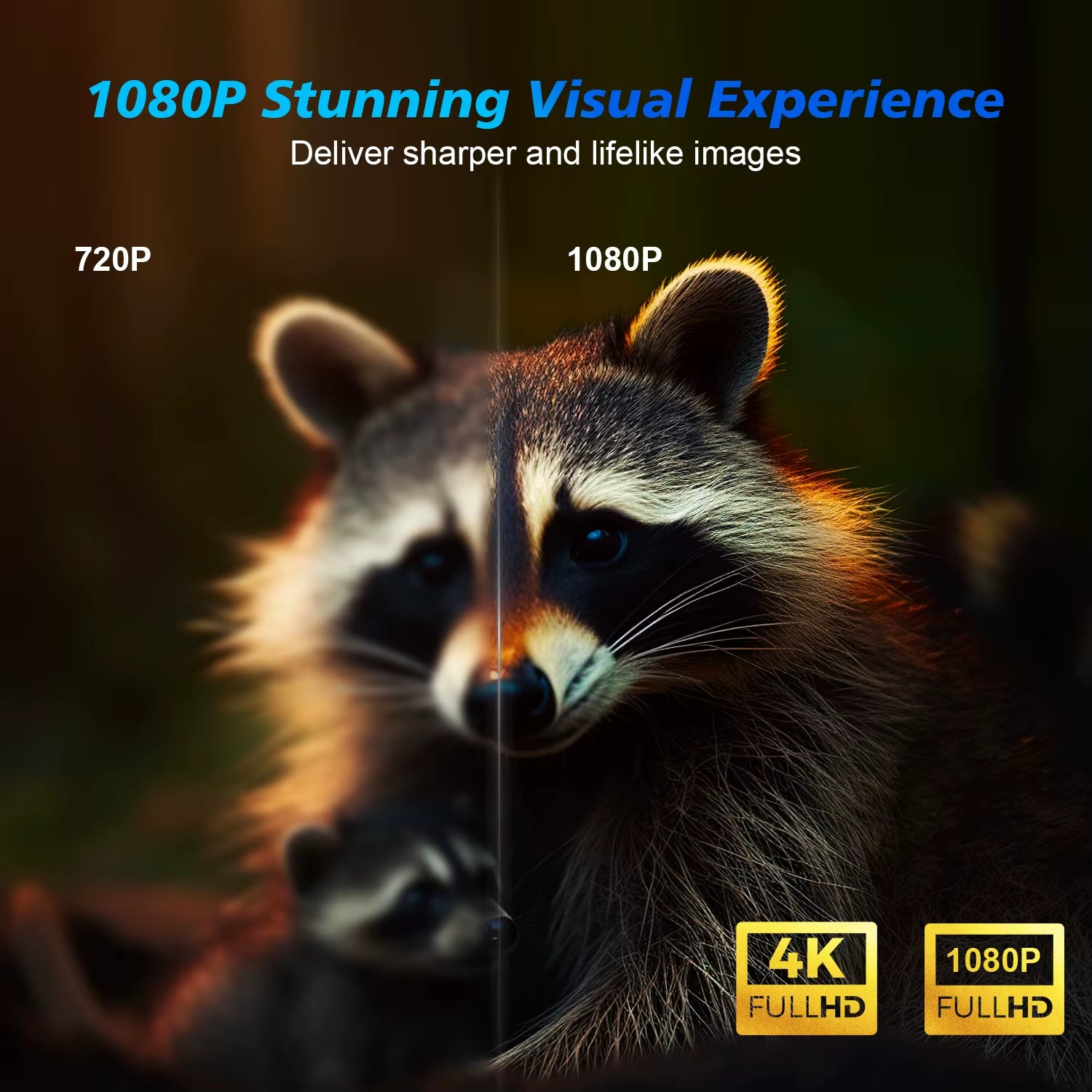 4K Android 11 Smart Projector – 580ANSI, Full HD 1080P, WiFi6, BT5.0, Voice Control Home Theater