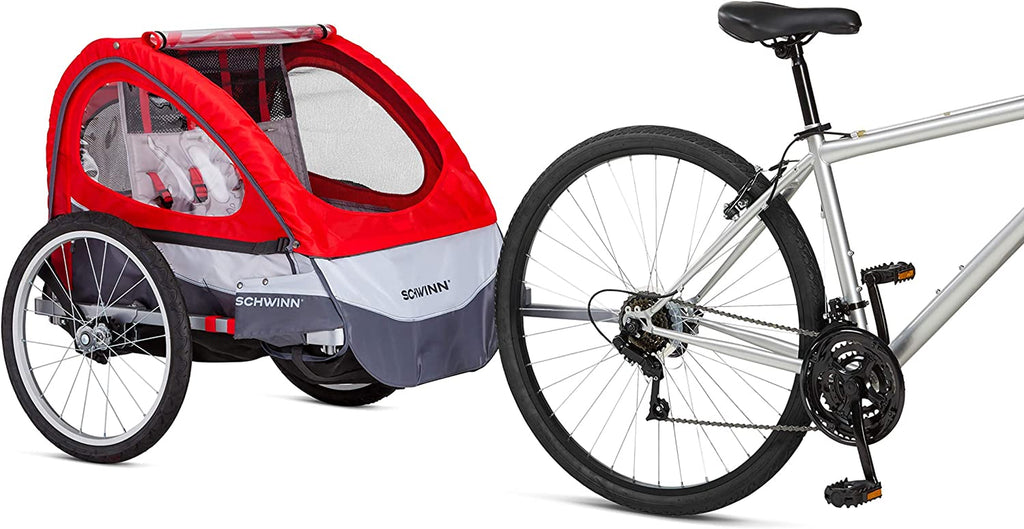 Trailblazer Double Bike Trailer – Seats 2 Kids, 80 lbs Max, Air Tires & Sun Canopy