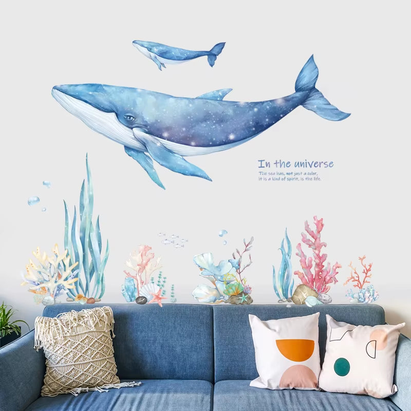 Dreamland Whale Wall Stickers – Waterproof Nursery Décor