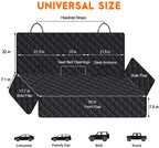 Dog Car Seat Cover, Back Seat Cover for Dogs Pet Car Seat Protector Waterproof Bench Car Seat Cover, Non-Slip Rear Seat Cover Fits Middle Armrest for Most Cars Trucks Suvs - Black