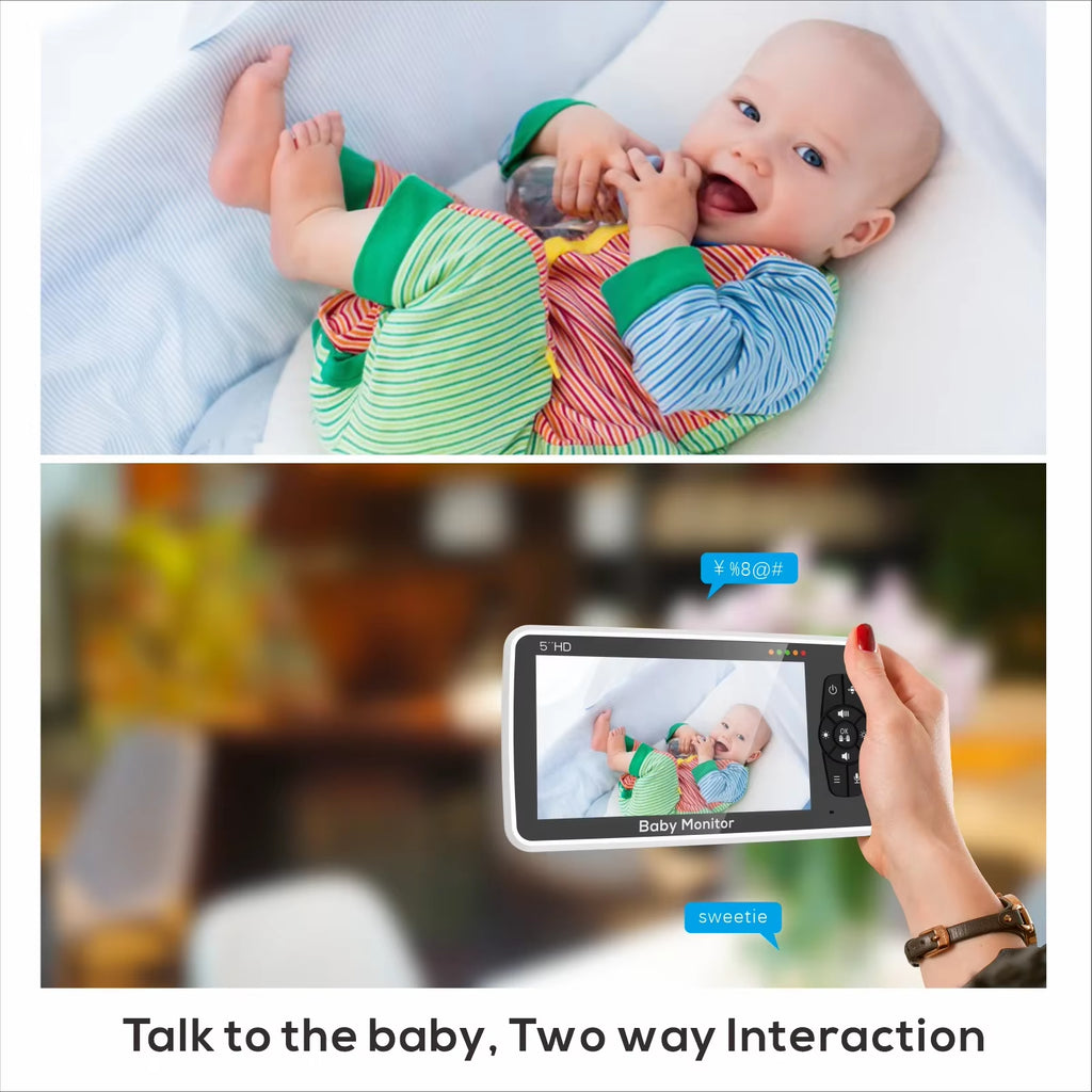5” Baby Monitor – 2 Cameras, 1000ft Range, Night Vision, 2-Way Audio & Temp Sensor