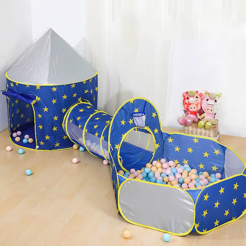 3 Pcs/Set Children'S Tent Tipi Ball Pool for Kids Portable Baby Wigwam Playhouse with Crawling Tunnel Baby Ocean Ball Pit Teepee