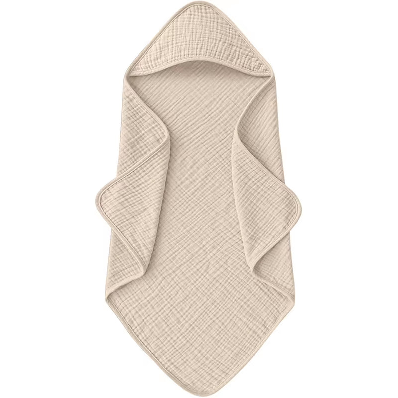 Muslin Hooded Baby Towel – Ultra-Soft, Lightweight & Absorbent (30x30”)