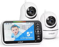 SM663V2 Baby Monitor with 2 Cameras - 5" Display Video Baby Monitor with Remote Pan & Tilt, 2X Zoom,Auto Night Vision, 2 Way Tal