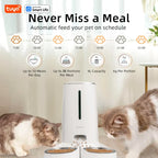 Smart WiFi Automatic Cat Feeder for 2 Cats – 4L Capacity with App Control, Dual Stainless Steel Bowls & Low Food Alerts