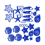 Beach Themed Room Decor - Set of 30 Fancy Sea Beach Shell Wall Decals , Vinyl Sea Shell Wall Stickers 