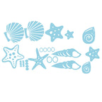 Beach Themed Room Decor - Set of 30 Fancy Sea Beach Shell Wall Decals , Vinyl Sea Shell Wall Stickers 