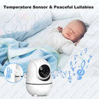 5” Video Baby Monitor – PTZ Camera, Zoom, Night Vision, Temp Sensor & Lullabies