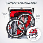 Trailblazer Double Bike Trailer – Seats 2 Kids, 80 lbs Max, Air Tires & Sun Canopy