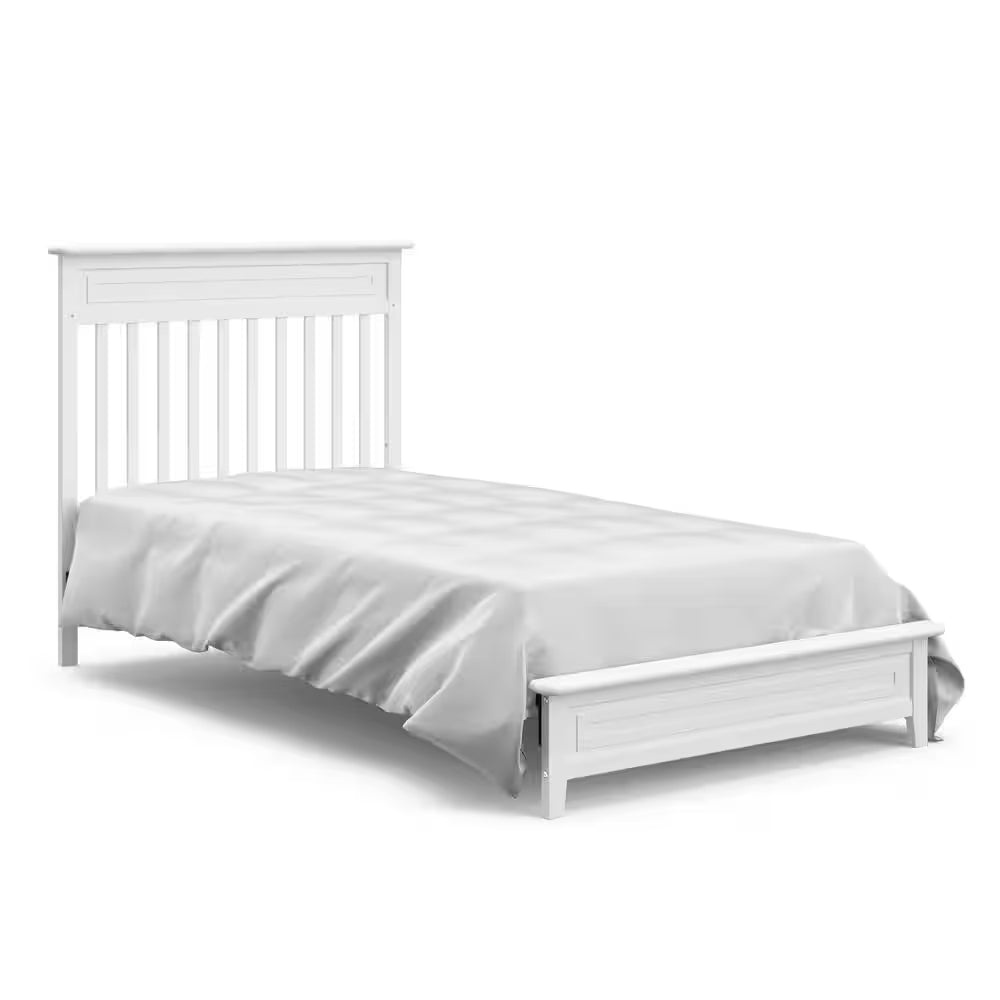 Petal Mini 4-in-1 Convertible Crib – White with Bonus Mattress
