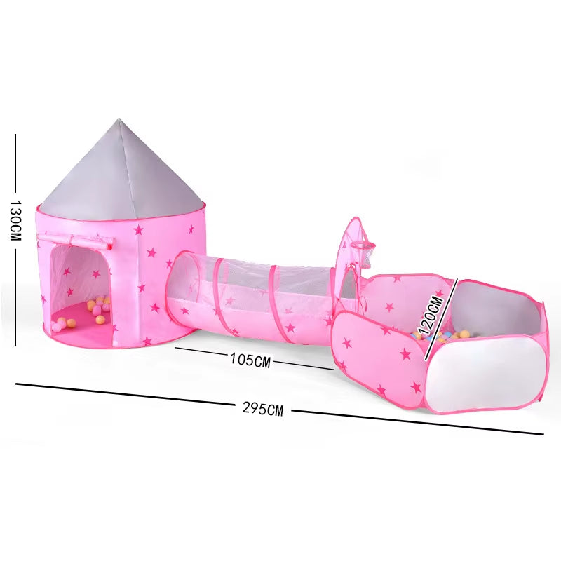 3 Pcs/Set Children'S Tent Tipi Ball Pool for Kids Portable Baby Wigwam Playhouse with Crawling Tunnel Baby Ocean Ball Pit Teepee