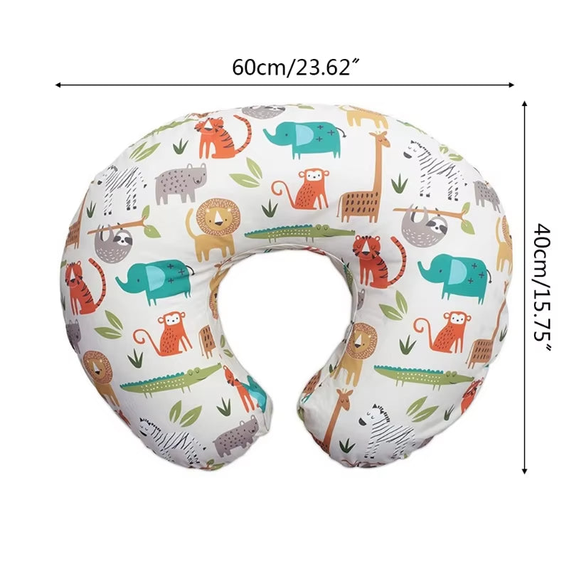 Cute U-Shaped Nursing Pillow Cover – Soft, Removable & Easy-Clean