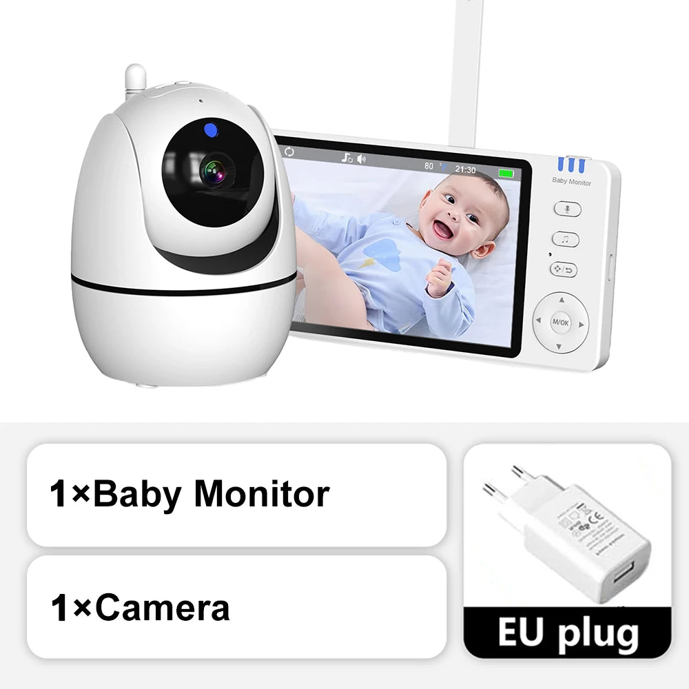 5” Video Baby Monitor – PTZ Camera, Zoom, Night Vision, Temp Sensor & Lullabies