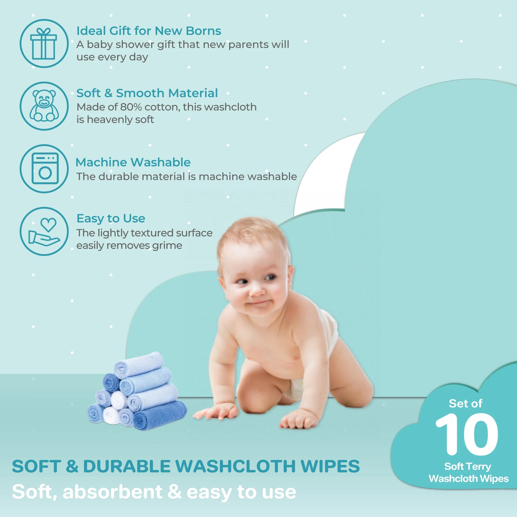 Baby Terry Washcloth Bath Set