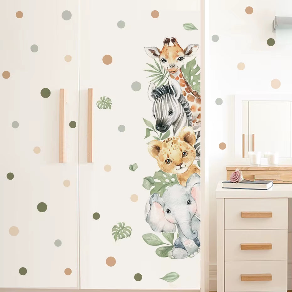 Cute Jungle Animal Wall Stickers