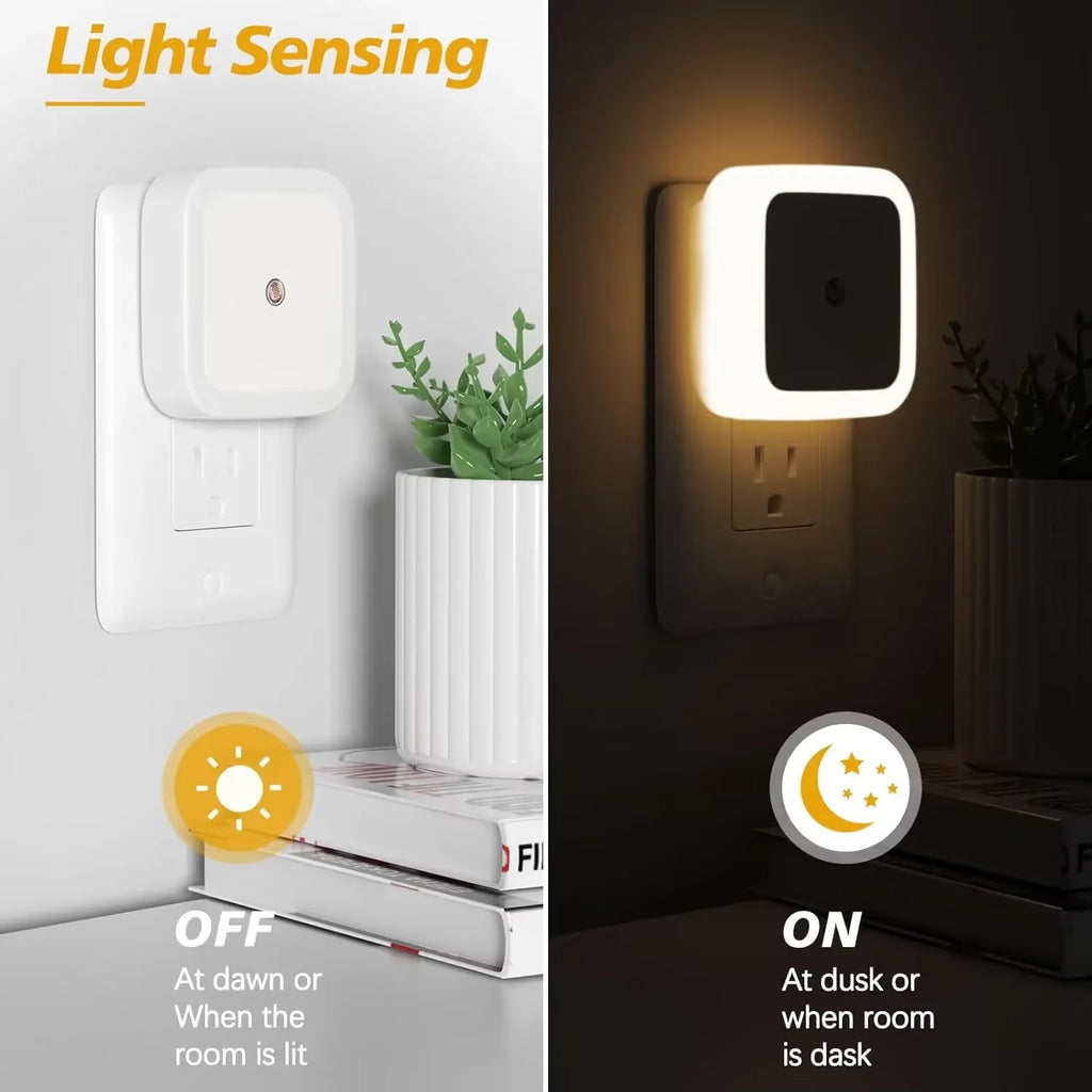 1–8 Pack Plug-In Night Lights – Soft White for Nursery, Kids & Pet Spaces