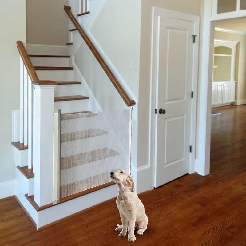 Adjustable Safety Gate – Retractable Mesh for Babies & Pets