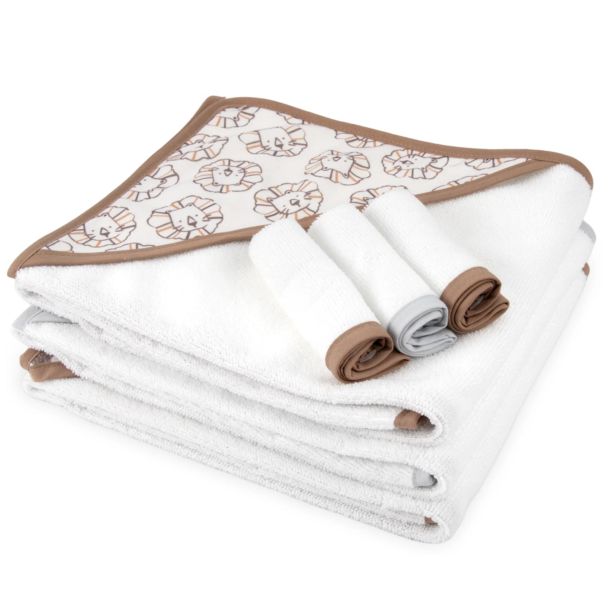 6-Piece Hooded Baby Towel & Washcloth Set – Soft, Cozy & Adorably Fun