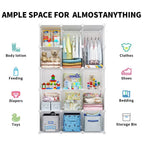 Baby Wardrobe, Modular Kids Dresser,Children Nursery Closet Organizer, 15 Cubes with Hanging Rods,Bedroom,Boys and Girls Storage