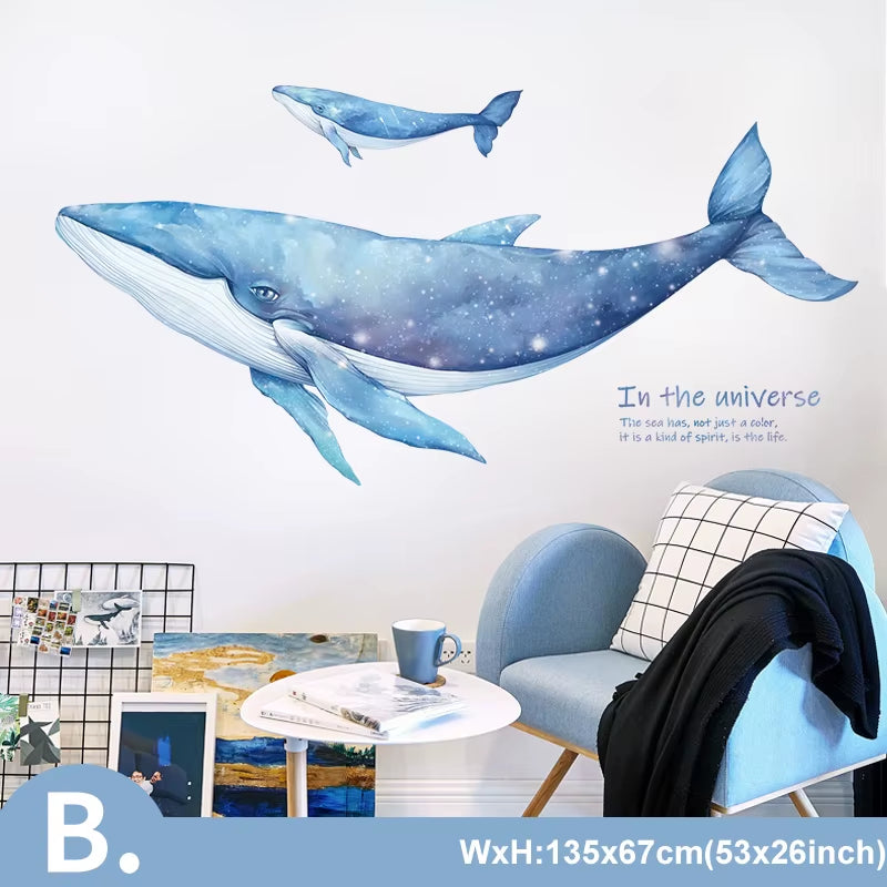 Dreamland Whale Wall Stickers – Waterproof Nursery Décor