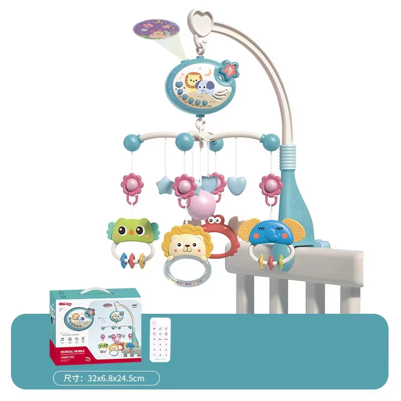 Musical Crib Mobile – Lights, Projection & Remote Control for Soothing Sleep