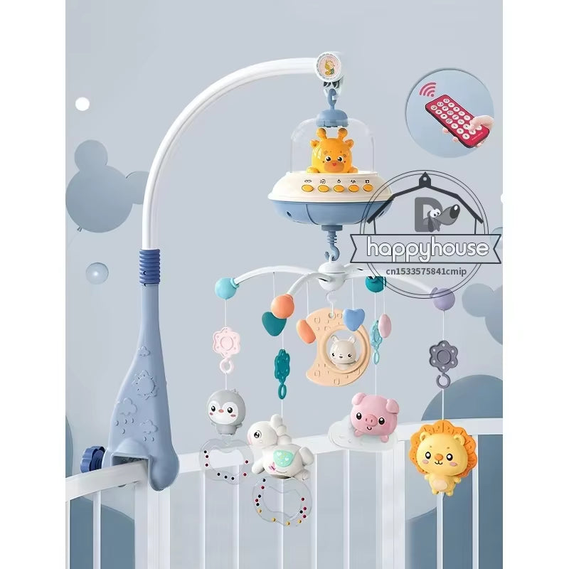 Musical Crib Mobile – Lights, Projection & Remote Control for Soothing Sleep
