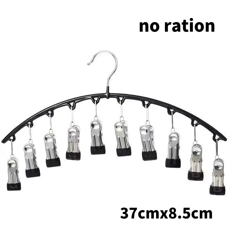 Portable 10-Clip Hanger – Space-Saving Organizer for Hats, Socks & More